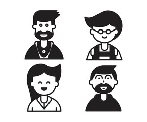 people characters and avatars set illustration