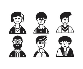 people characters and avatars set illustration