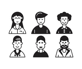 people characters and avatars set illustration