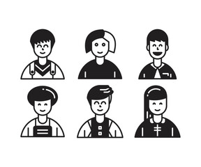 people characters and avatars set illustration