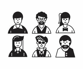 people characters and avatars set illustration