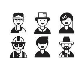 people characters and avatars set illustration