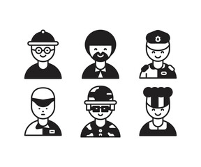 people characters and avatars set illustration