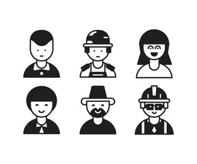 people characters and avatars set illustration