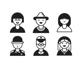 people characters and avatars set illustration