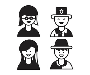 people characters and avatars set illustration