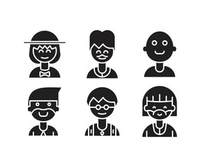 set of people characters and avatars illustration