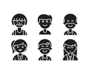 set of people characters and avatars illustration