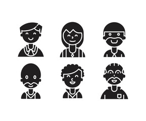 set of people characters and avatars illustration