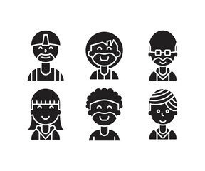 set of people characters and avatars illustration
