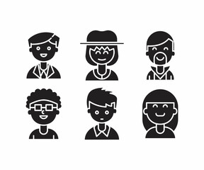 people character icons set vector illustration