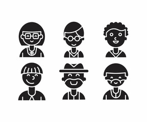 people character icons set vector illustration