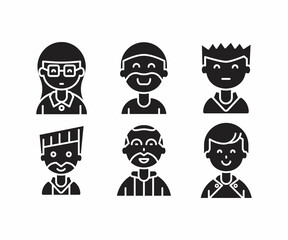 people character icons set vector illustration
