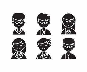 people character icons set vector illustration