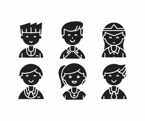 people character icons set vector illustration