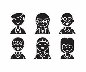people character icons set vector illustration