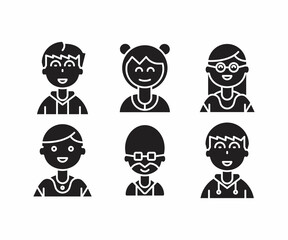 people character icons set vector illustration
