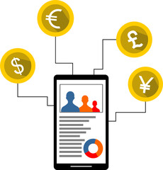smartphones and coins