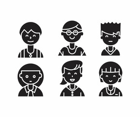 people character icons set vector illustration