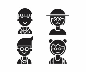 people character icons set vector illustration