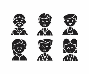 people character icons set vector illustration