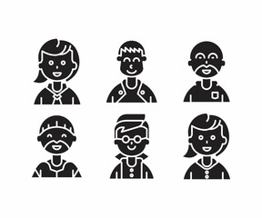 people character icons set vector illustration