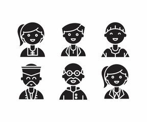 people character icons set vector illustration