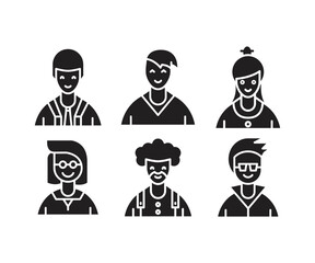 people character and avatar set illustration