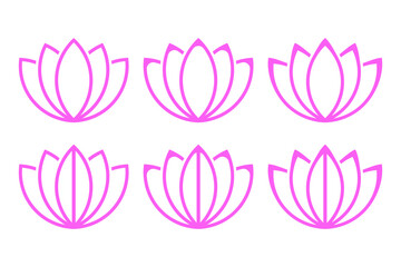 Lotus Flower Logo Icon Set Vector