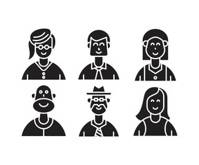 Fototapeta premium people character and avatar set illustration