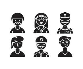 people character icons set vector illustration