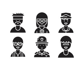 people character icons set vector illustration