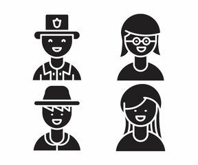 people character icons set vector illustration