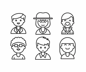 Fototapeta premium different style of people character icons line illustration