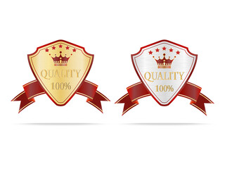 Luxury gold and silver quality shields label