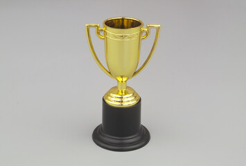 Champion cup on gray background 