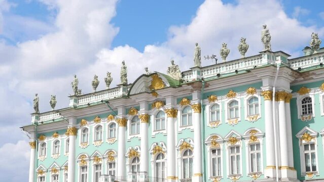 The State Hermitage Museum, flying clouds.