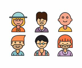 people characters and avatars set illustration