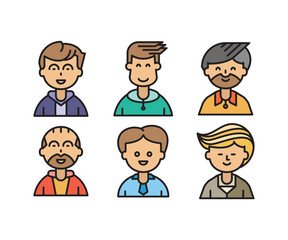 people characters and cartoon avatars set vector illustration