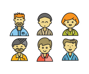 people characters and cartoon avatars set vector illustration