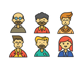 people characters and cartoon avatars set vector illustration