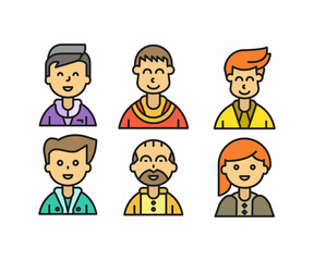 Obraz premium people characters and cartoon avatars set vector illustration