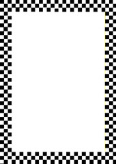 Black and white chess frame with space. 