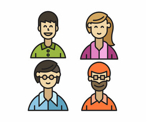 Fototapeta premium people characters and cartoon avatars set vector illustration