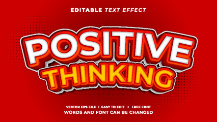 Editable text effect - Positive thinking 3d style