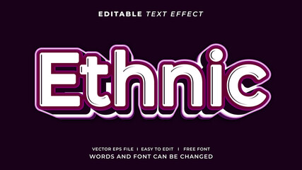 Fototapeta na wymiar Editable text effect - Ethnic style