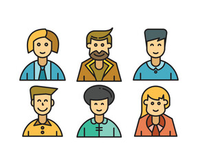 people characters and avatars set vector illustration