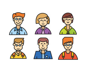 people characters and avatars set vector illustration