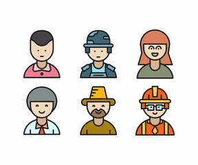 Fototapeta premium people characters and avatars set vector illustration
