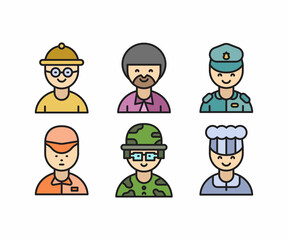 people characters and avatars set vector illustration